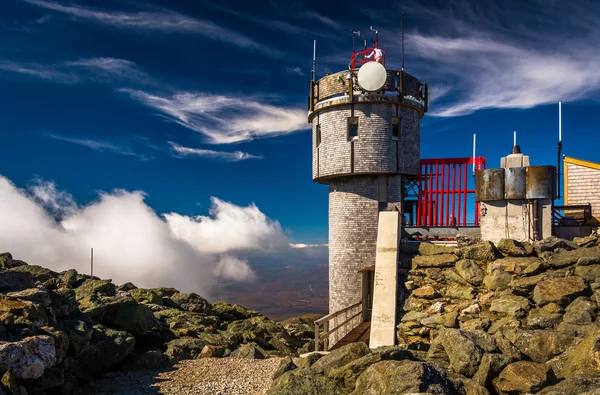 Het observatorium op de top van Mount Washington (New Hampshire) — Stockfoto