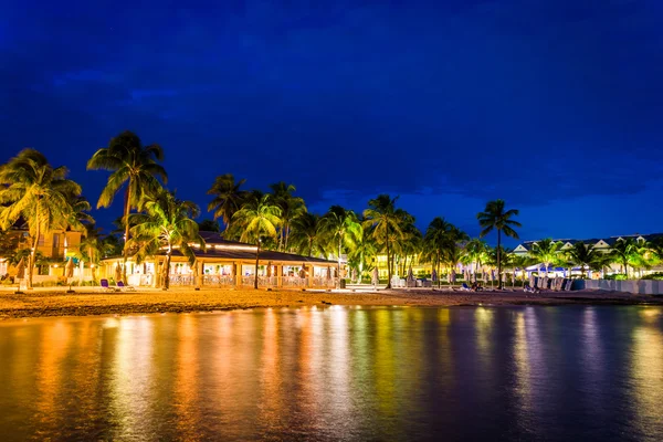 South Beach v noci, v Key West na Floridě. — Stock fotografie