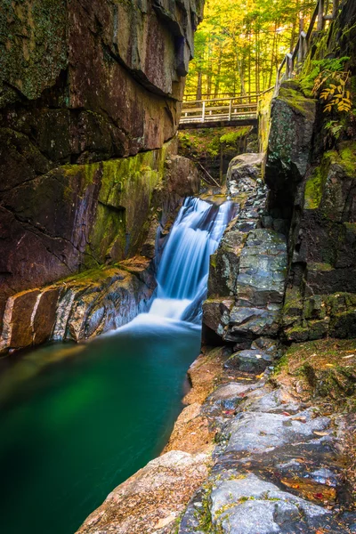 Sabbaday Falls, along the Kancamagus Highway in White Mountain N — Stock Photo, Image