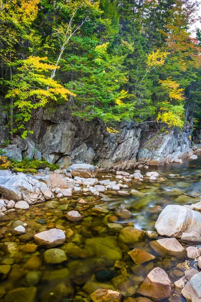 The Swift River at Rocky Gorge, on the Kancamagus Highway, in Wh — Stock Photo, Image