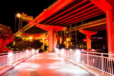 Bridges over the Hillsborough River seen from the Riverwalk at n clipart