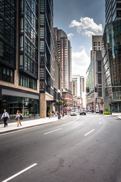 Byggnader på Washington Street i Boston, Massachusetts. — Stockfoto