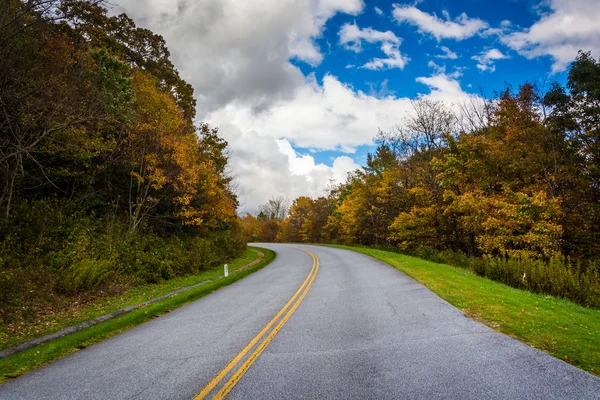 Höstfärg längs Blue Ridge Parkway, North Carolina. — Stockfoto