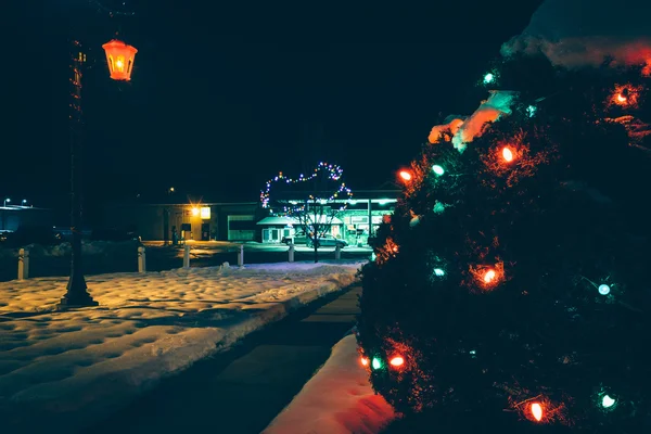 Boże Narodzenie światła na placu na noc zimowa, w Jeffer — Zdjęcie stockowe