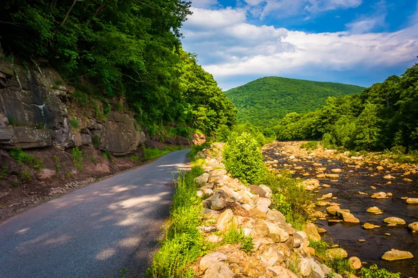 Road along Red Creek, in the rural Potomac Highlands of West Vir — Stock Photo, Image