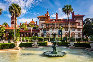 Ponce de Leon Hall St Augustine, Florida ve çeşmeler.
