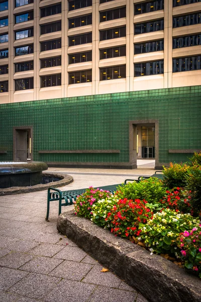 Κήπος στο Νέα Υόρκη Βιετνάμ Βετεράνων Memorial Plaza στο χαμηλότερο — Φωτογραφία Αρχείου