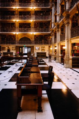 The interior of the Peabody Library in Mount Vernon, Baltimore,  clipart