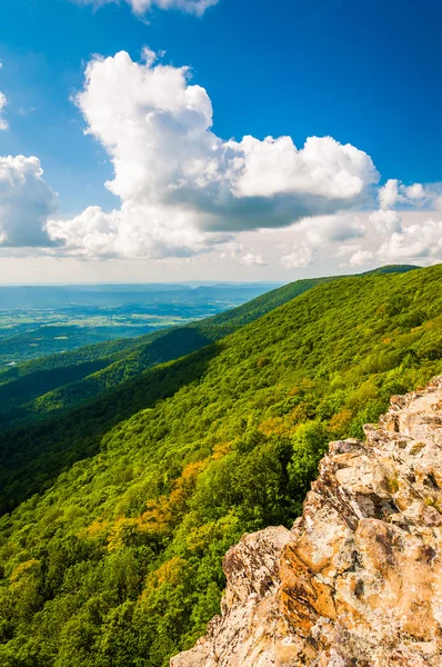 Vue de Crescent Rock, dans le parc national de Shenandoah, Virginie . — Photo