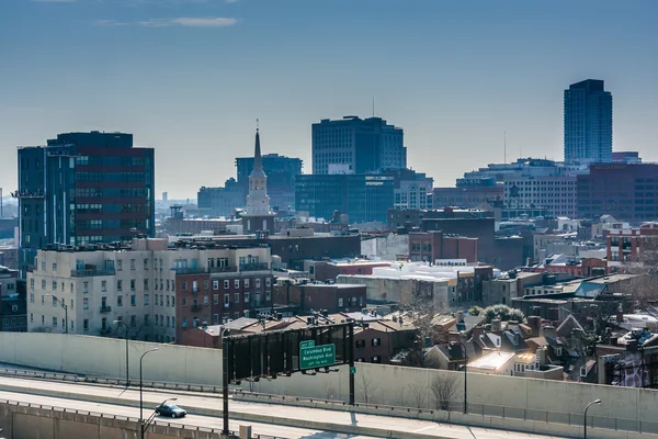 Visa delaware motortrafikled från ben franklin bridge wal — Stockfoto