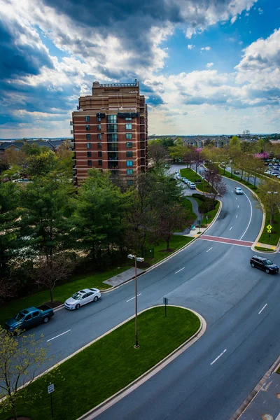 Προβολή Washingtonian Boulevard και κτιρίων σε Gaithersburg, M — Φωτογραφία Αρχείου