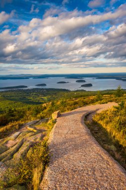 Walkway and view from Caddilac Mountain in Acadia National Park, clipart