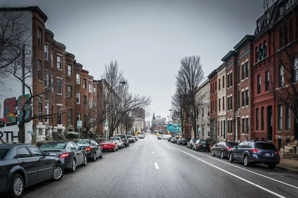 St. Paul Street en Charles North, Baltimore, Maryland . — Foto de Stock