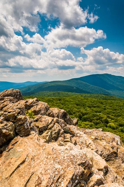 View of the Blue Ridge Mountains from cliffs on South Marshall, — Stock Photo, Image