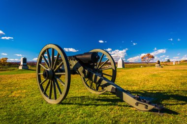 Gettysburg, Pennsylvania bir alanda savaş topu.
