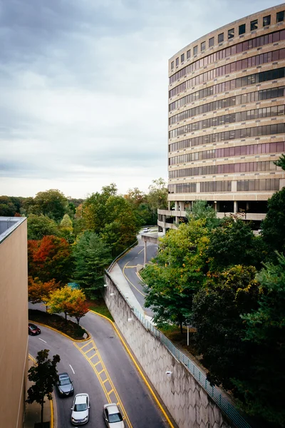 Towson, 메 릴 란 드에에서 있는 큰 원형 건물의 보기. — 스톡 사진