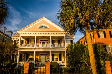 Charleston, Güney Caro sürücüde Murray boyunca ev ve palmiye ağacı