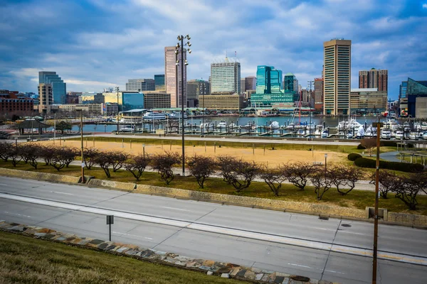 Vista del Puerto Interior de Baltimore y Skyline desde Federal Hill —  Fotos de Stock