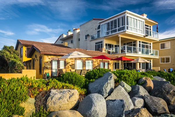 Přímořské domy v Imperial Beach, Kalifornie, USA. — Stock fotografie