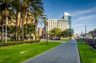 Gaslamp Quarter ve San Di Mlk sahil binalarda