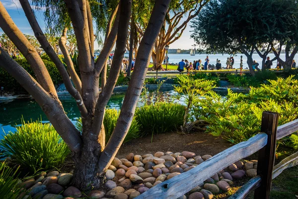 Pond at the Seaport Village, in San Diego, California. — Stock Photo, Image