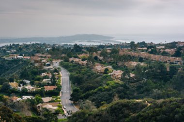 View of houses in the hills of La Jolla, from Mount Soledad, in  clipart