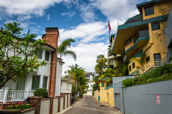 Houses on Way Lane in Corona del Mar, California. — Stock Photo, Image