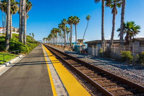 火车铁轨在加利福尼亚州的圣克莱门特. — 图库照片