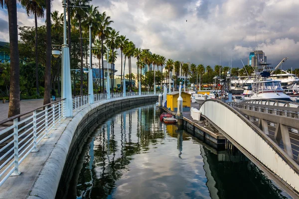 Cloudy reflections at a marina in Long Beach, California. — Stock Photo, Image