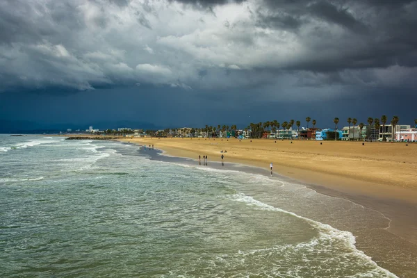 Vista da praia em Venice Beach, Los Angeles, Califórnia . — Fotografia de Stock