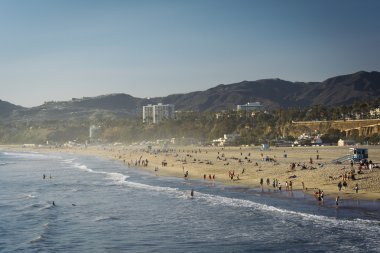 Santa Monica, California Beach görünümü.