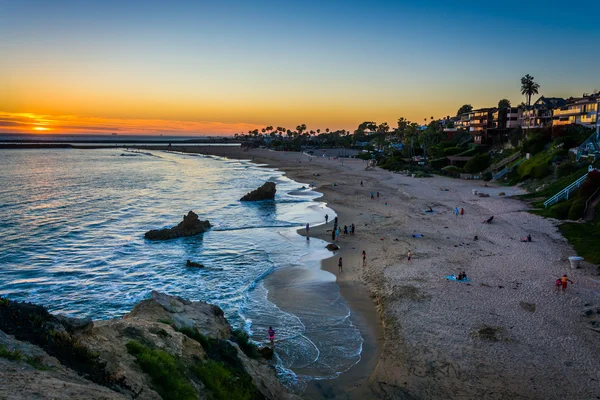 Vista de Corona Del Mar State Beach e do Oceano Pacífico em sóis — Fotografia de Stock