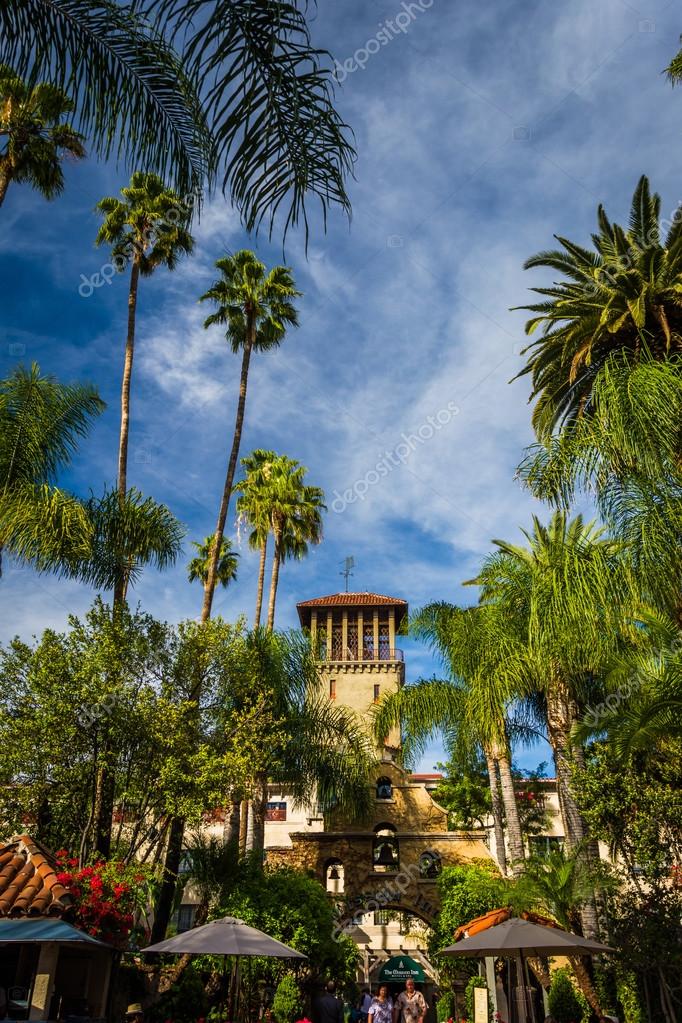 Palm trees and the exterior of the Mission Inn, in Riverside, Ca Stock Photo by ©appalachianview