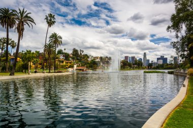 Echo Park Lake, Los Angeles, California.