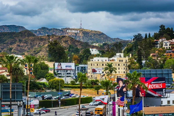 Vista do Sinal de Hollywood, em Hollywood, Los Angeles, Califórnia — Fotografia de Stock