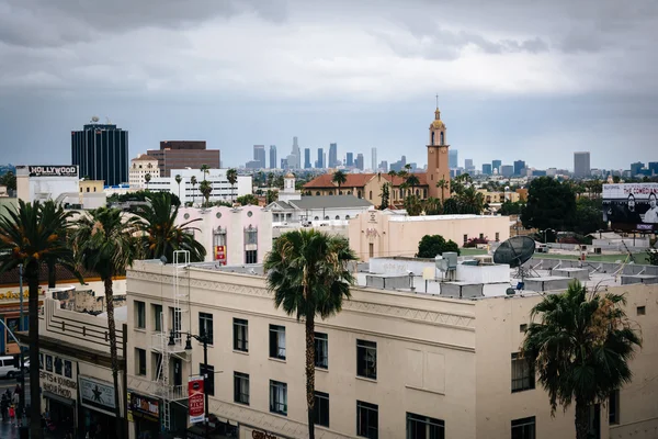 Вид на Лос-Анджелес Skyline, из Голливуда, Лос-Анджелес, Ка — стоковое фото