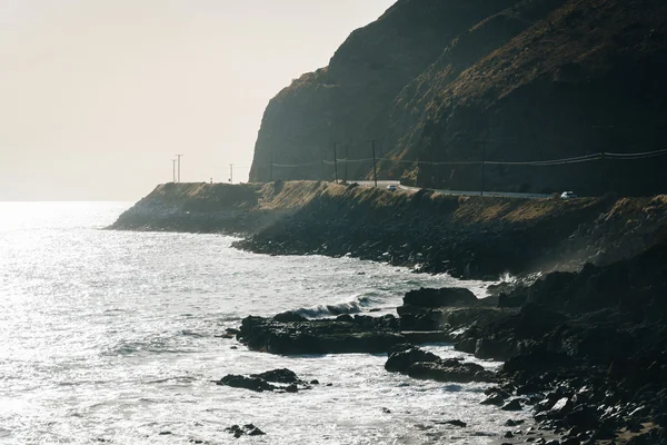 Pobřeží Tichého oceánu, v Malibu, Kalifornie. — Stock fotografie