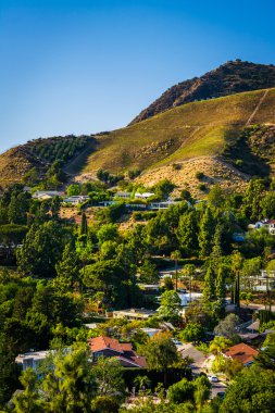 Görünümü Canyon Lake sürücüde Hollywood tepelerde ve evler 
