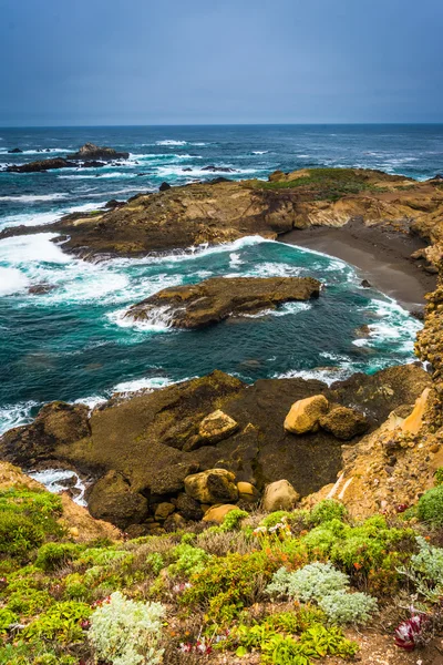 Weergave van een cove op punt Lobos staat Natural Reserve, in Carmel, — Stockfoto