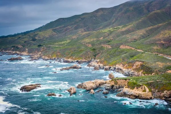 Vista de la costa rocosa del Pacífico, en el Parque Estatal Garrapata, Califo —  Fotos de Stock