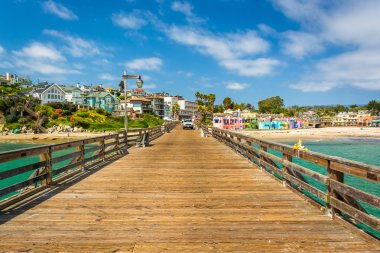 İskele ve görünümü Capitola, California Beach. 