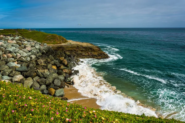 Vista de una pequeña cala en Santa Cruz, California . — Foto de Stock