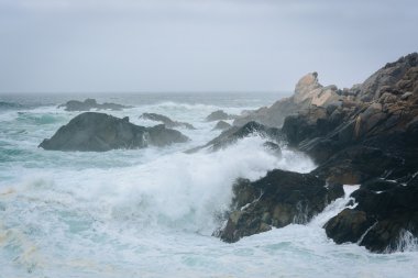 Garrapata State Park, Kaliforniya buzlu çökmesini dalgalar.