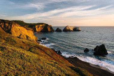 Akşam görünümü Golden Gate Ulusal rekreasyon, Rodeo Beach