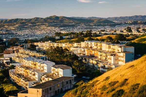 Morning view from Twin Peaks, in San Francisco, California. — Stock Photo, Image