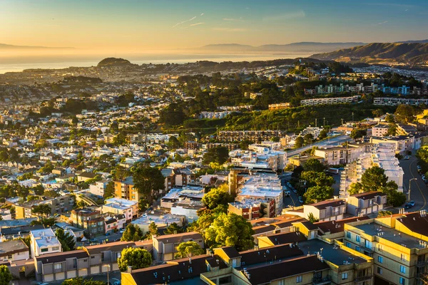 ツイン ・ ピークス、San Francisco、カリフォルニア州からの朝の景色. — ストック写真