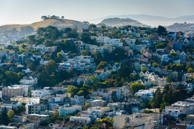 Corona Heights Park, San Francisco, California görünümünden.