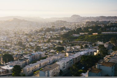 İkiz Tepeler, San Francisco, California görünümünden sabah.