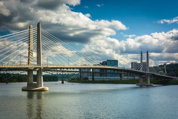 Cruce de Tilikum, sobre el río Williamette en Portland, Oregon — Foto de Stock