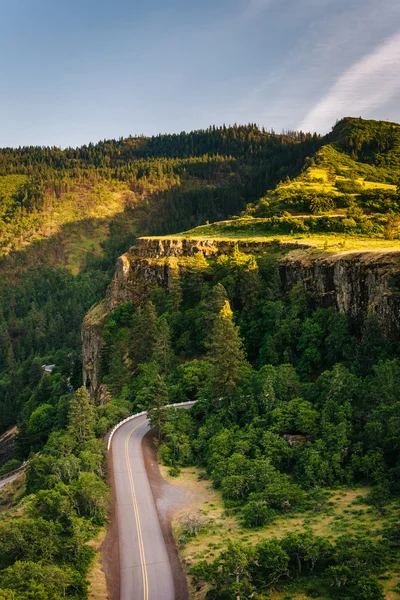 Rowena Crest Ov dan tarihi Columbia River karayolu görünümünü — Stok fotoğraf